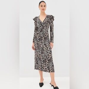 FARM RIO Natural Skin Cream Midi Dress small B2755